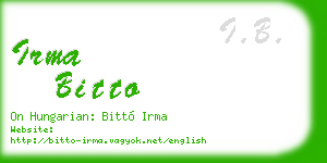 irma bitto business card